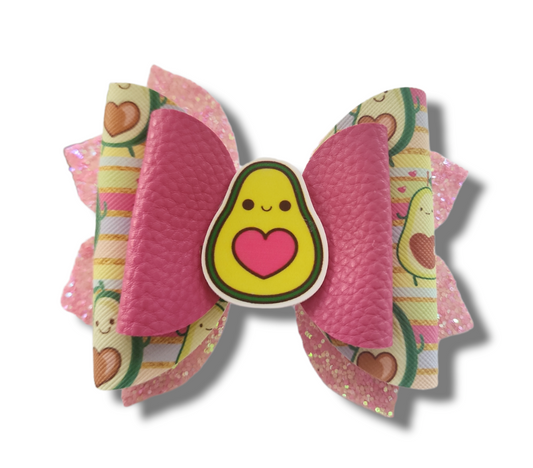 Pink Glitter Avocado Bow