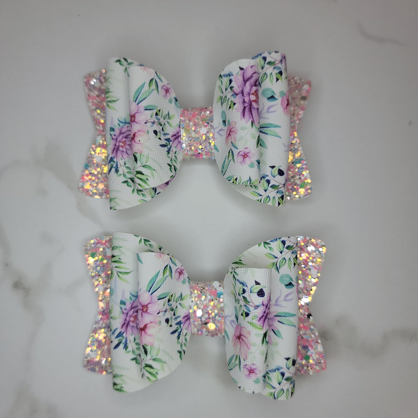 Lilac Floral Bow Set