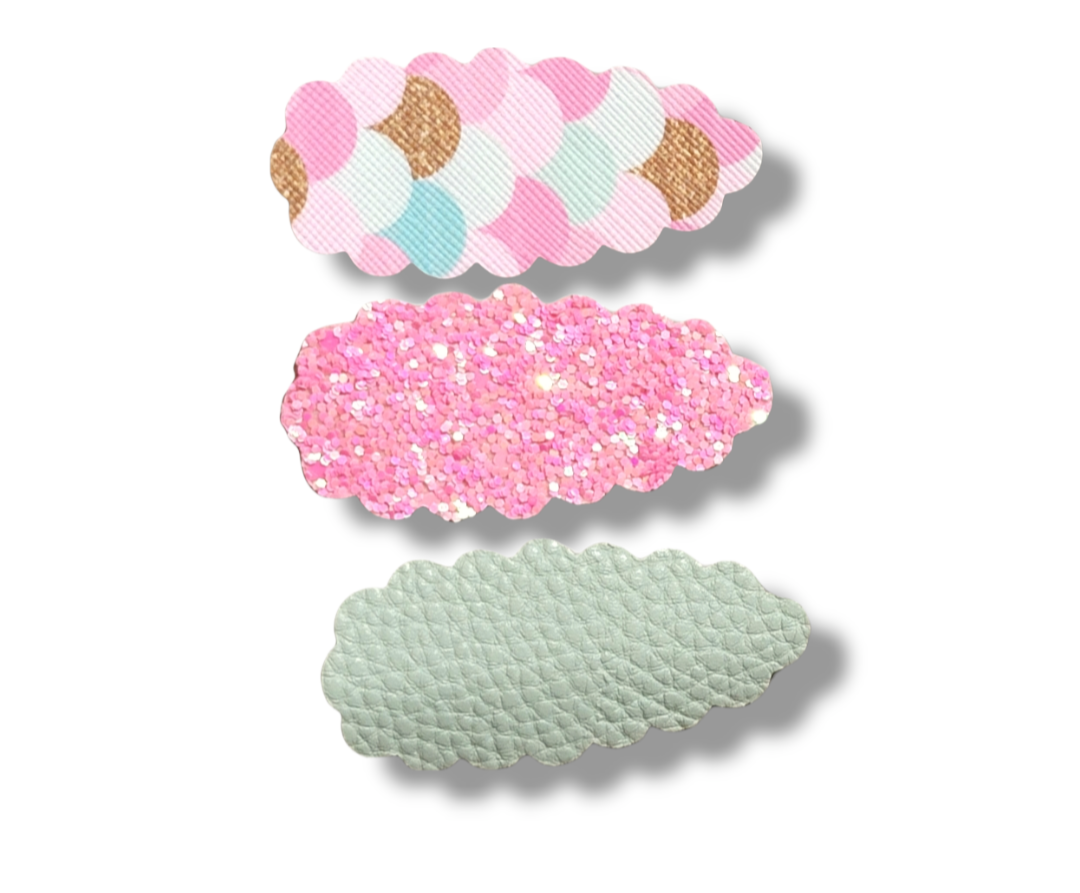 Pink Mermaid Snap Clip Set
