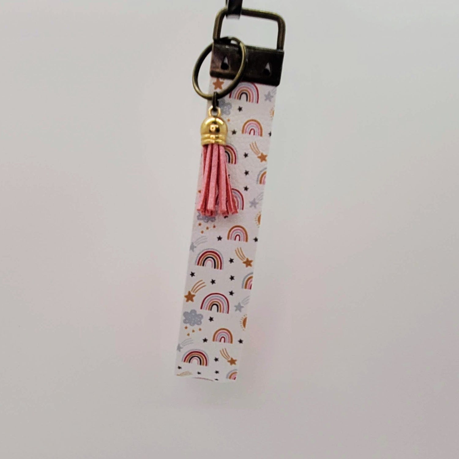 Day Dream Rainbow Vegan Leather Wristlet Key fob