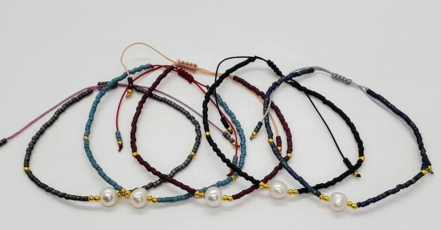 Thin Pearl Bracelet MIYUKI Handmade Delica Glass Beads Vintage Simple Bracelets