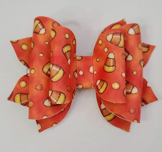 Orange Candy Corn Hair Bow