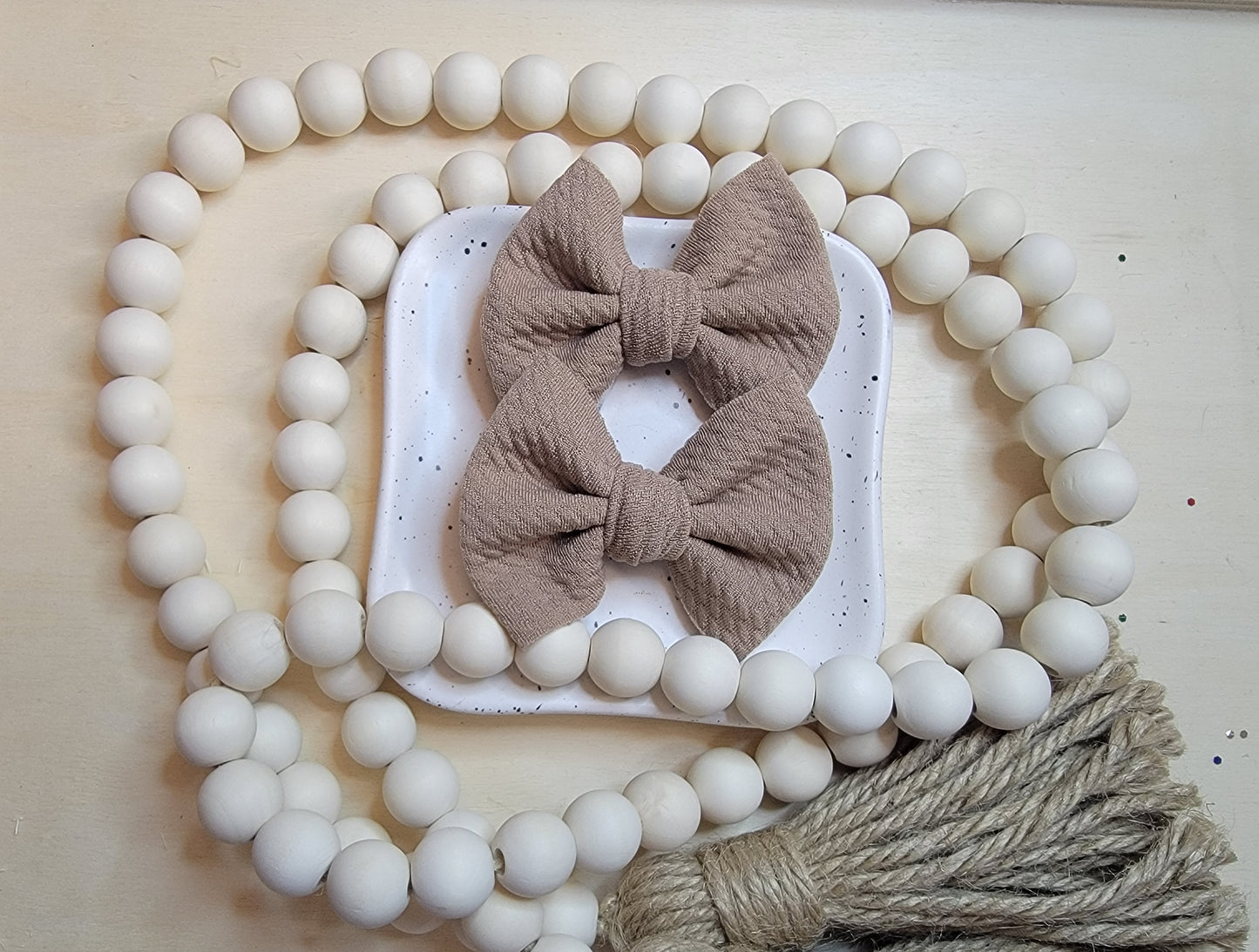 CAPPUCCINO-Bullet Fabric Mini Bow Set