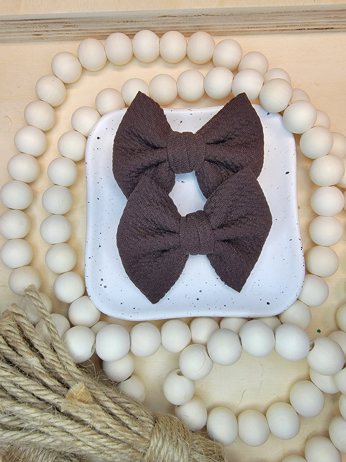 MOCHA  Bullet Fabric Mini Bow Set