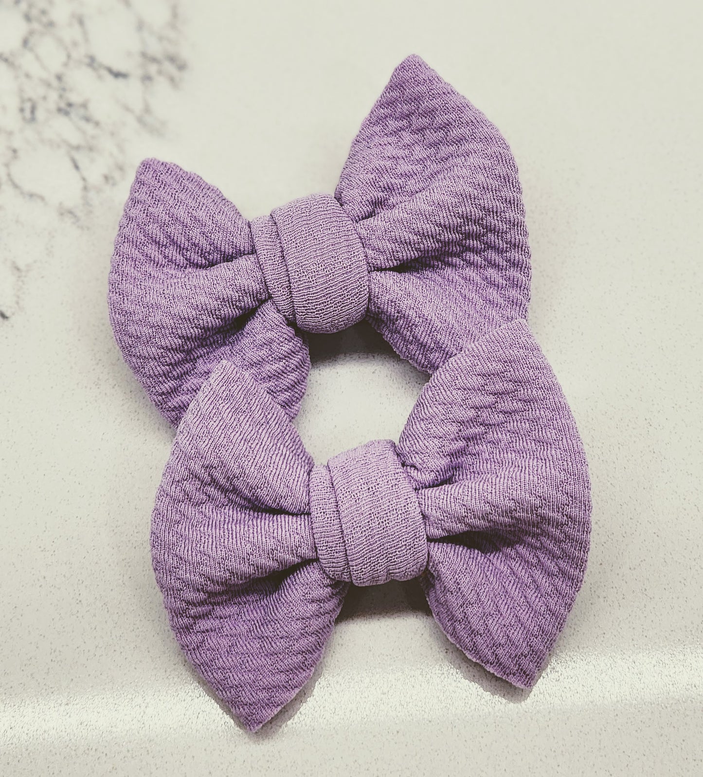 Deep Lilac- Bullet Fabric Mini Bow Set