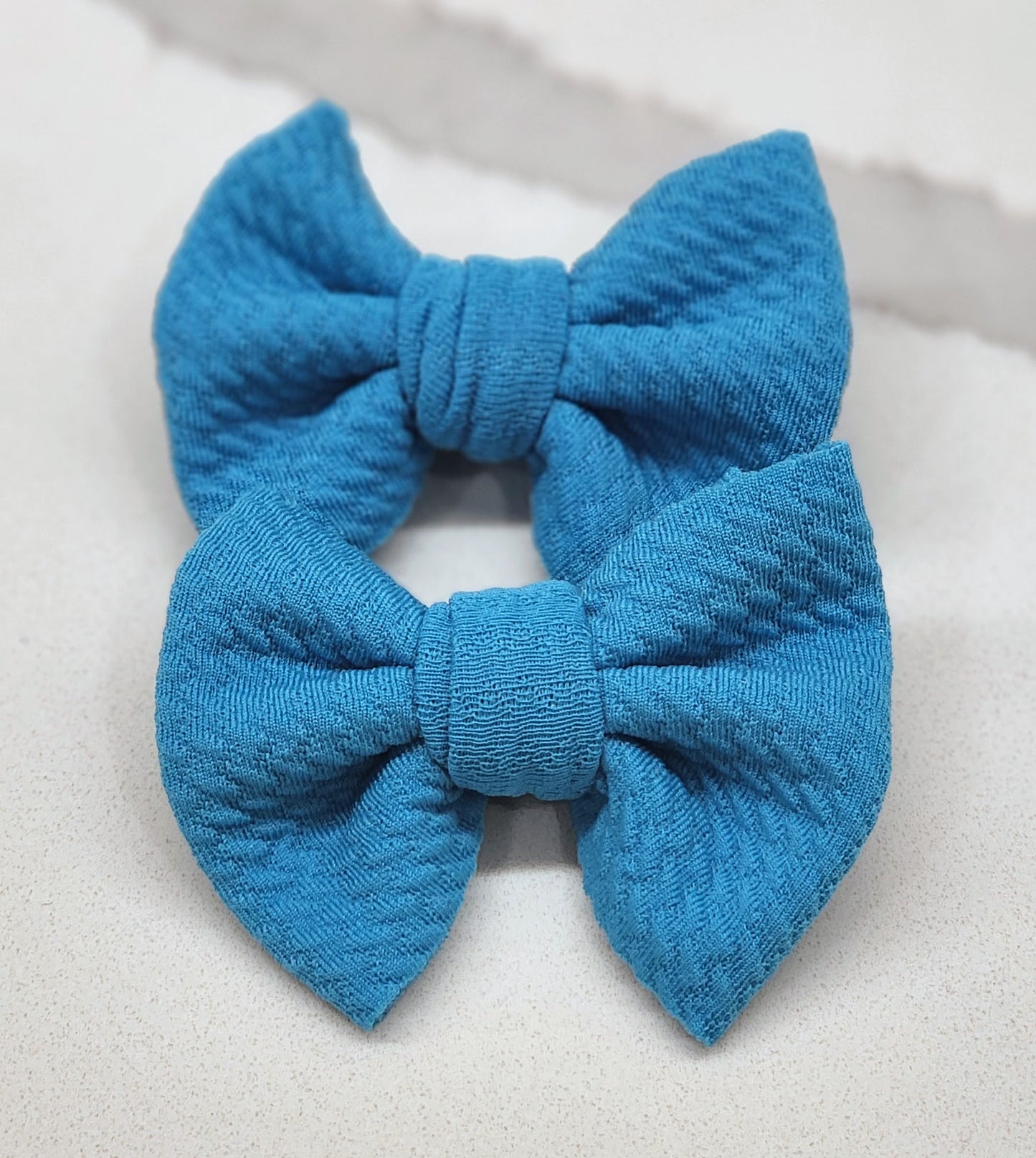 Electric Blue- Bullet Fabric Mini Bow Set