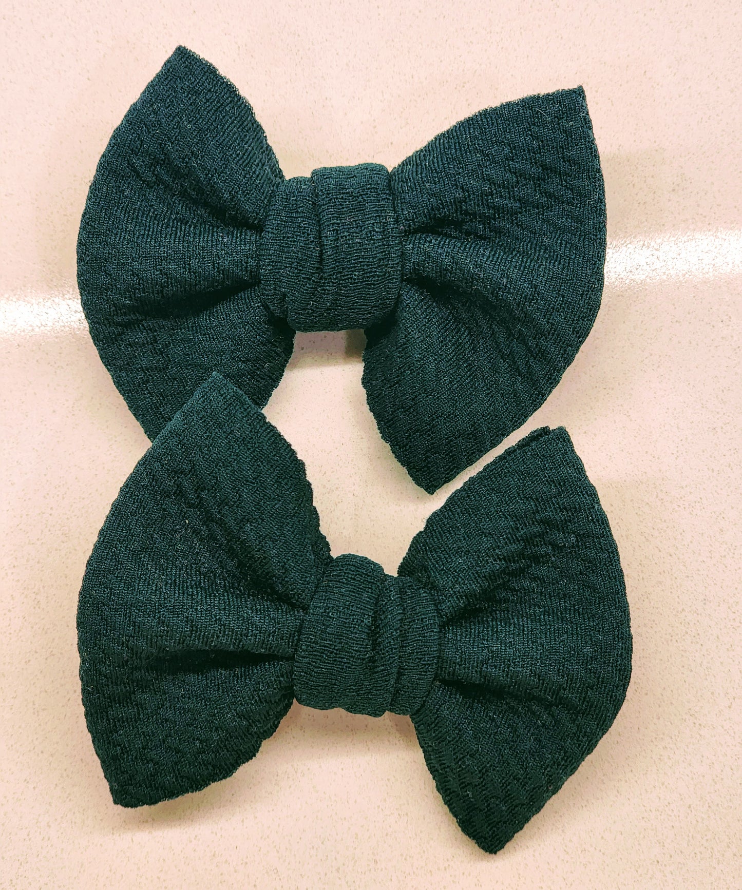 Green- Bullet Fabric Mini Bow Set