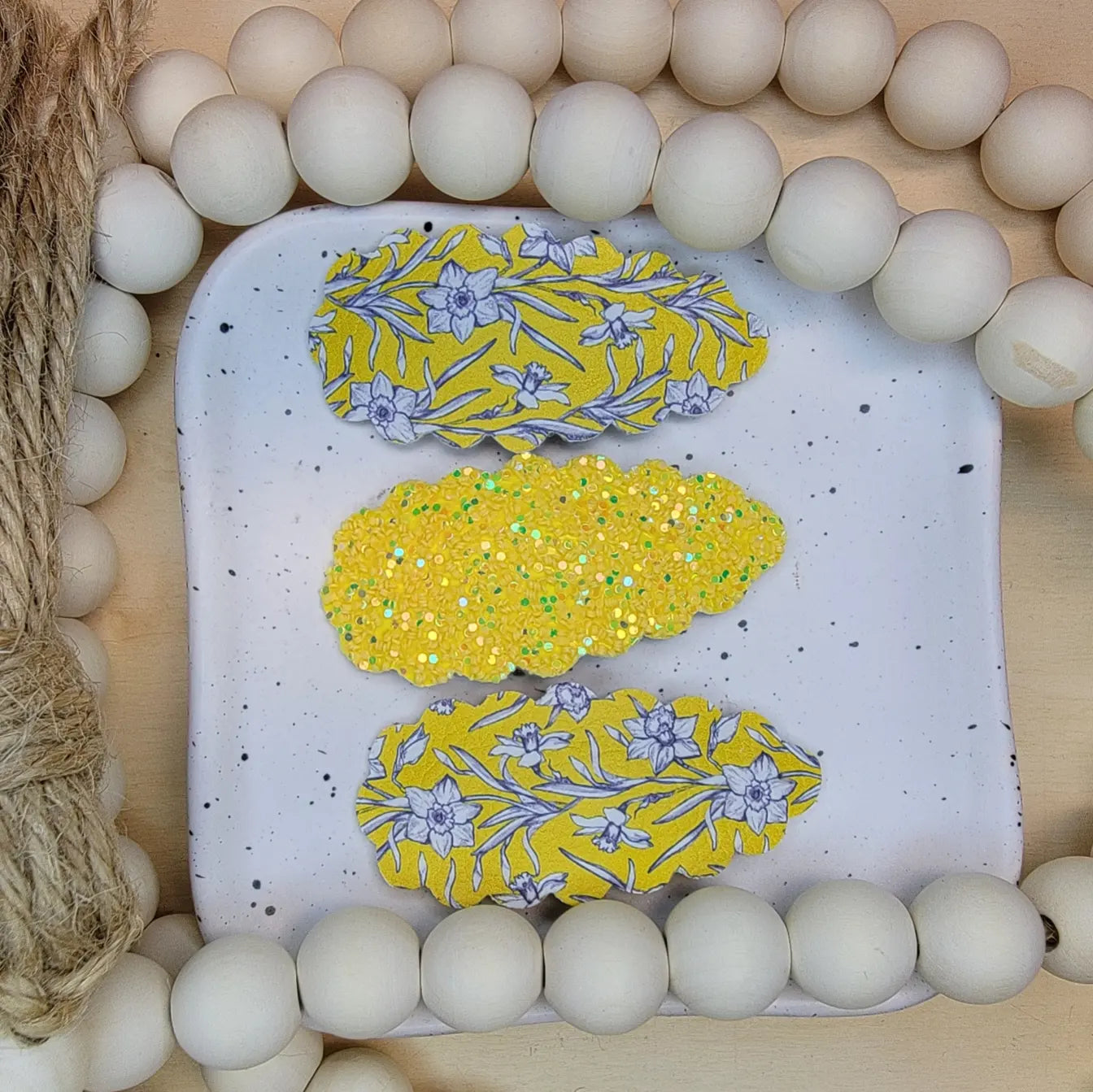 Yellow Floral Snap Clips