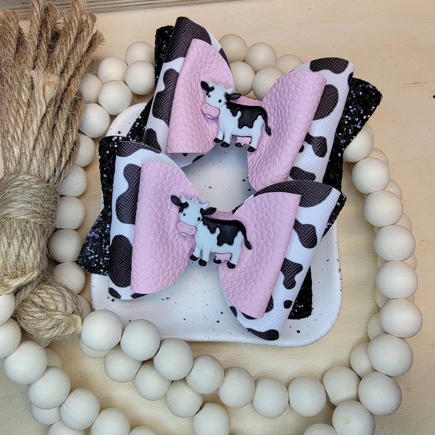 Cow Print Bow
