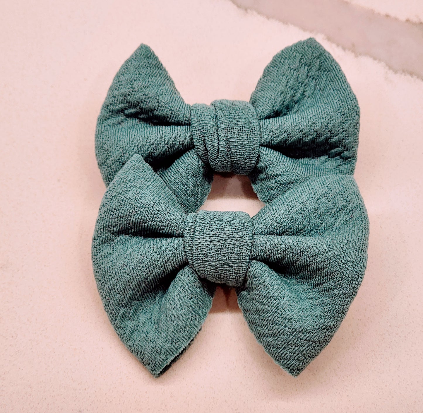 Elsa Deep Teal- Bullet Fabric Mini Bow Set