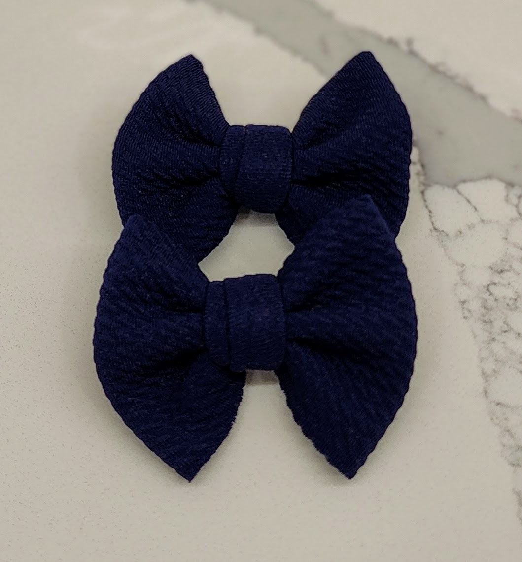 Navy-Bullet Fabric Mini Bow Set