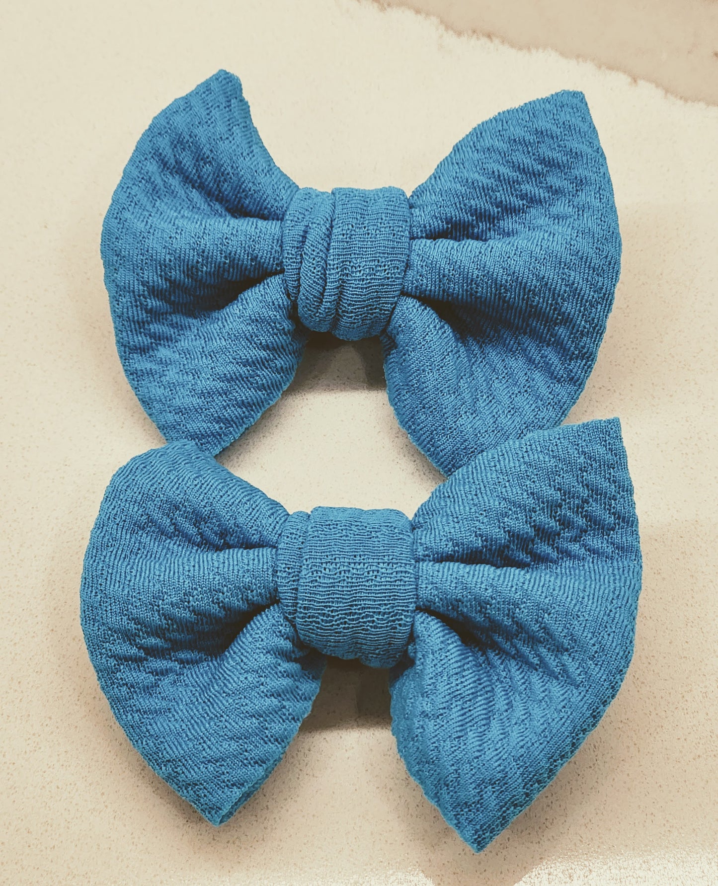 Electric Blue- Bullet Fabric Mini Bow Set