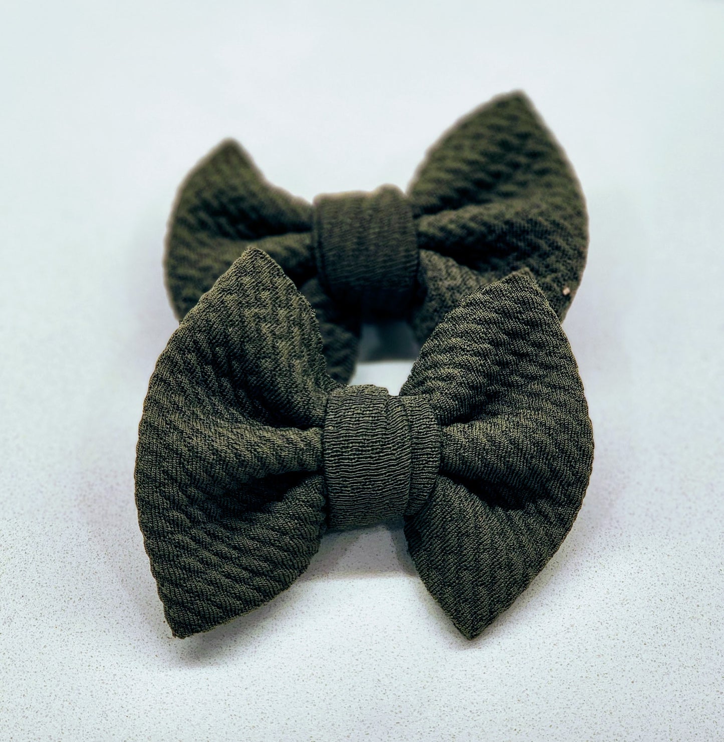 Green- Bullet Fabric Mini Bow Set