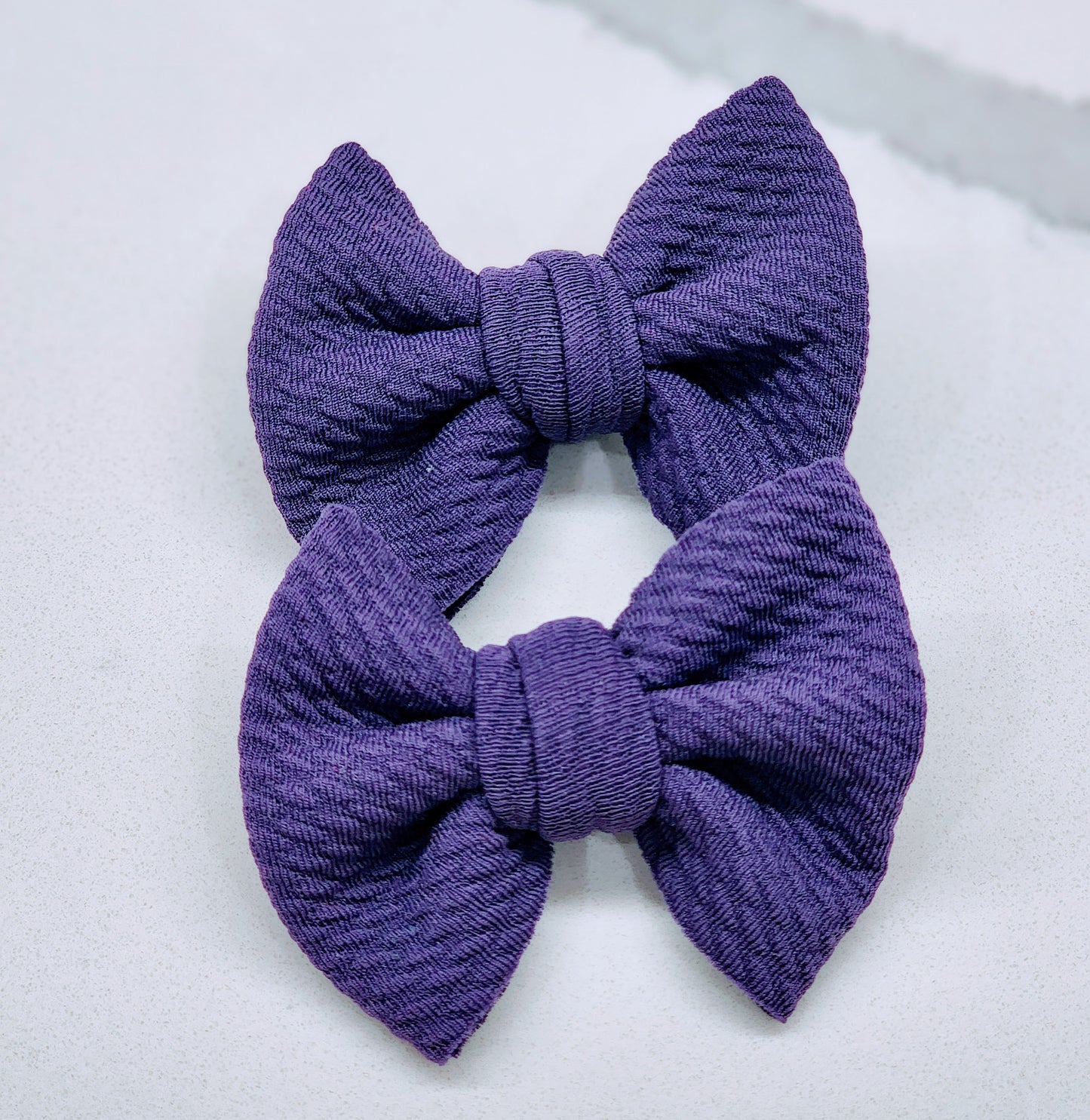 Deep Lilac- Bullet Fabric Mini Bow Set