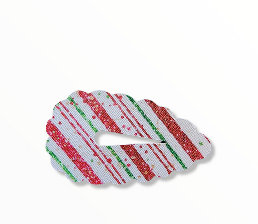 Christmas Stripes 3" Snap Clip