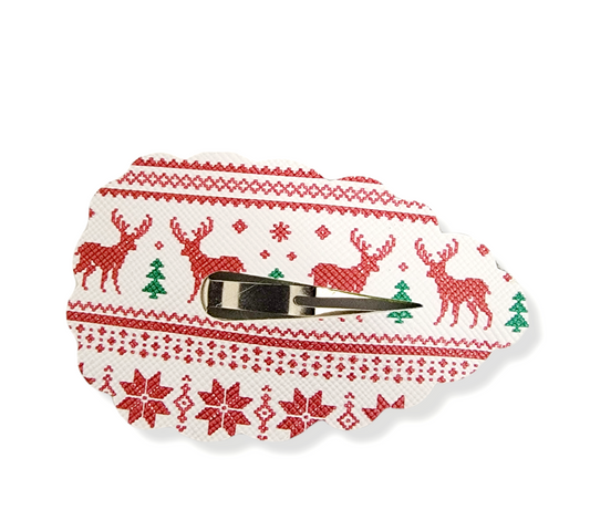 Christmas Sweater 3" Scalloped Snap Clip