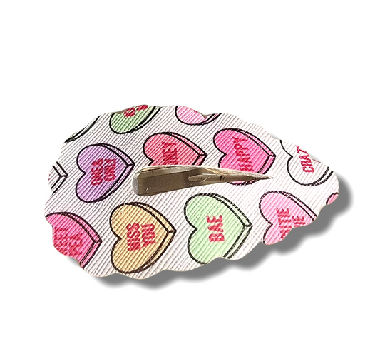 3"Conversation Hearts Snap Clip