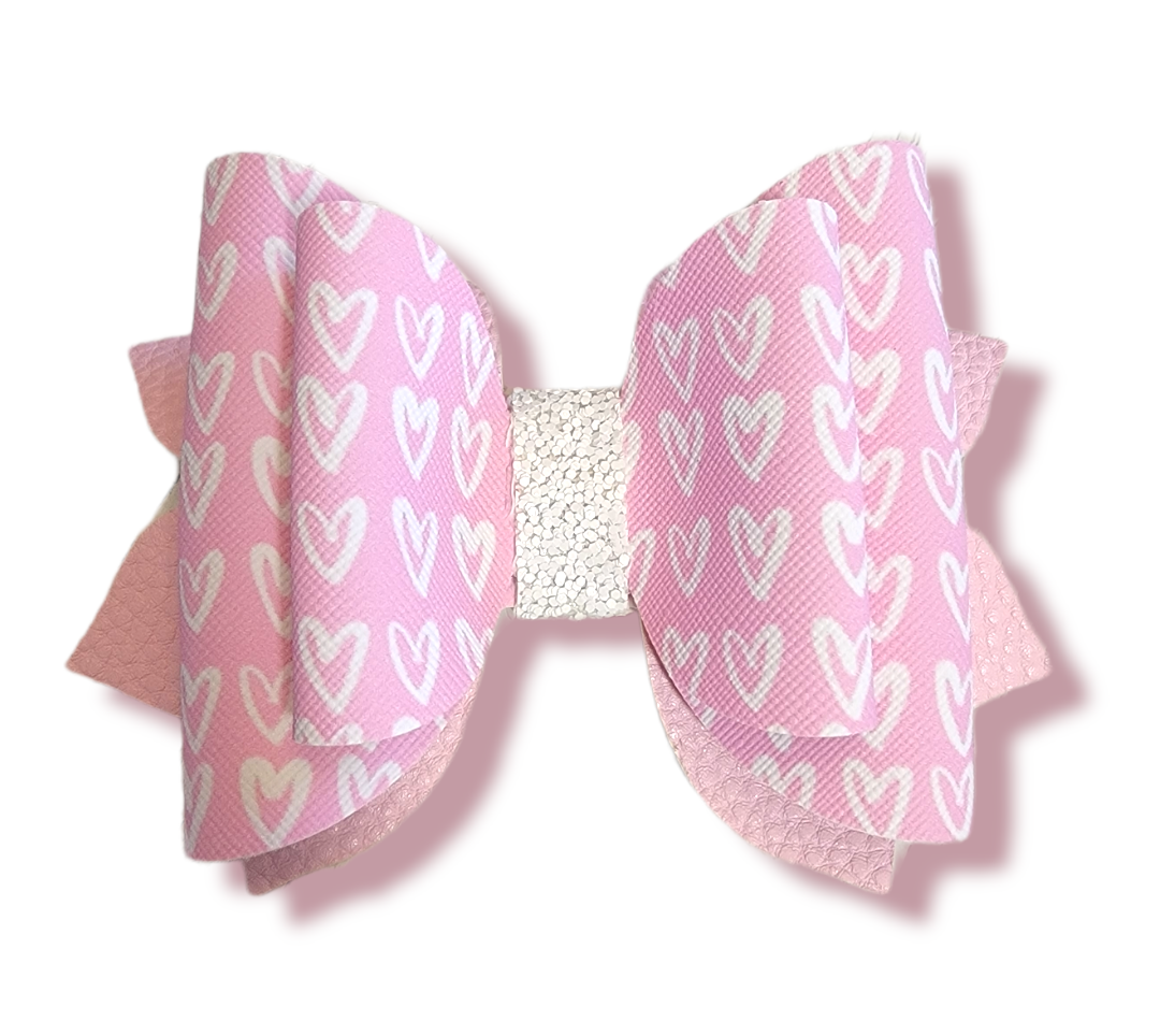 Jasmine White Hearts Bow