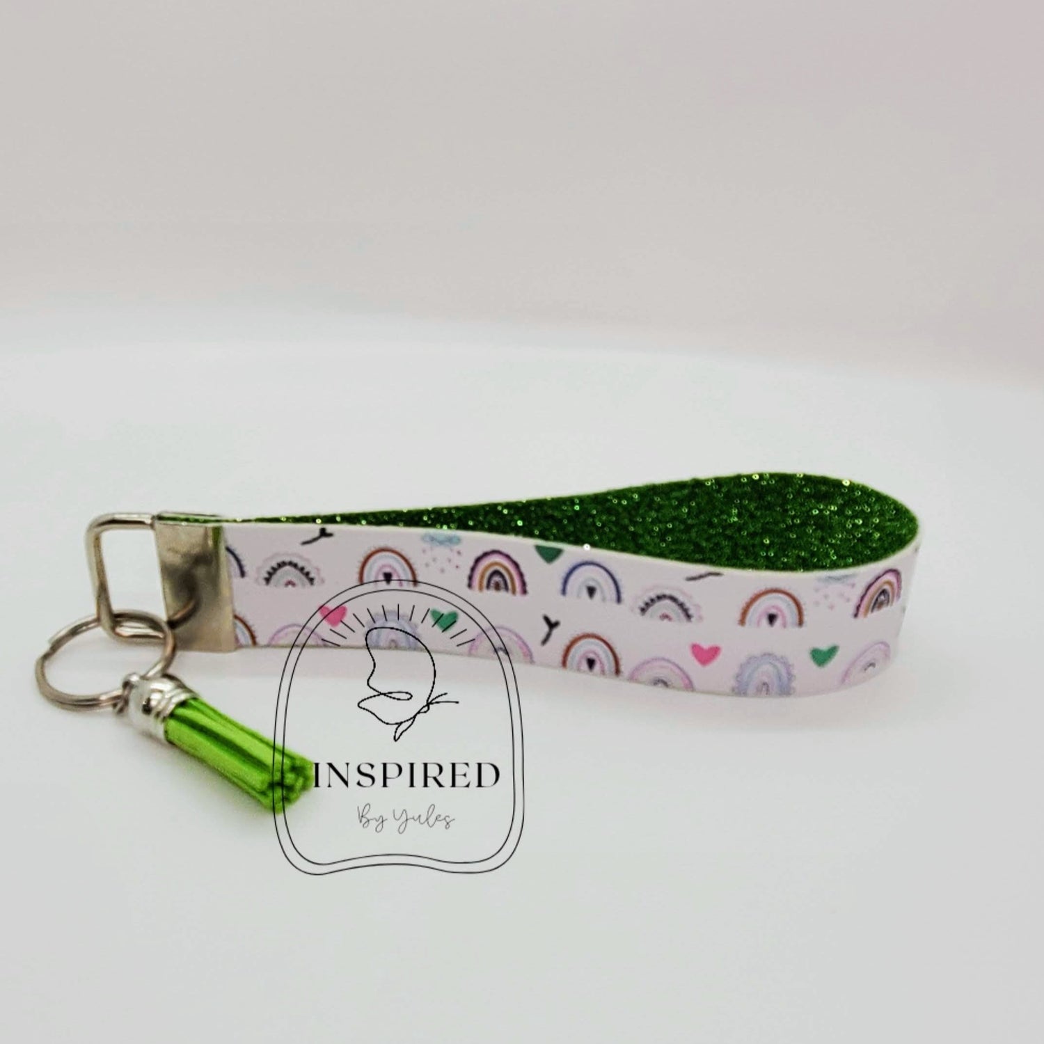 PASTEL RAINBOWS  VEGAIN LEATHER WRISTLET KEY FOB