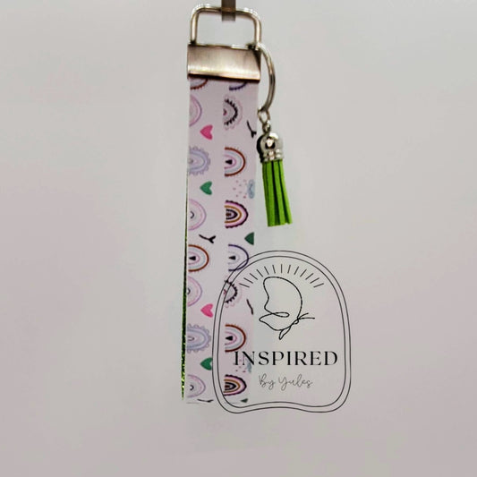 PASTEL RAINBOWS VEGAIN LEATHER WRISTLET KEY FOB