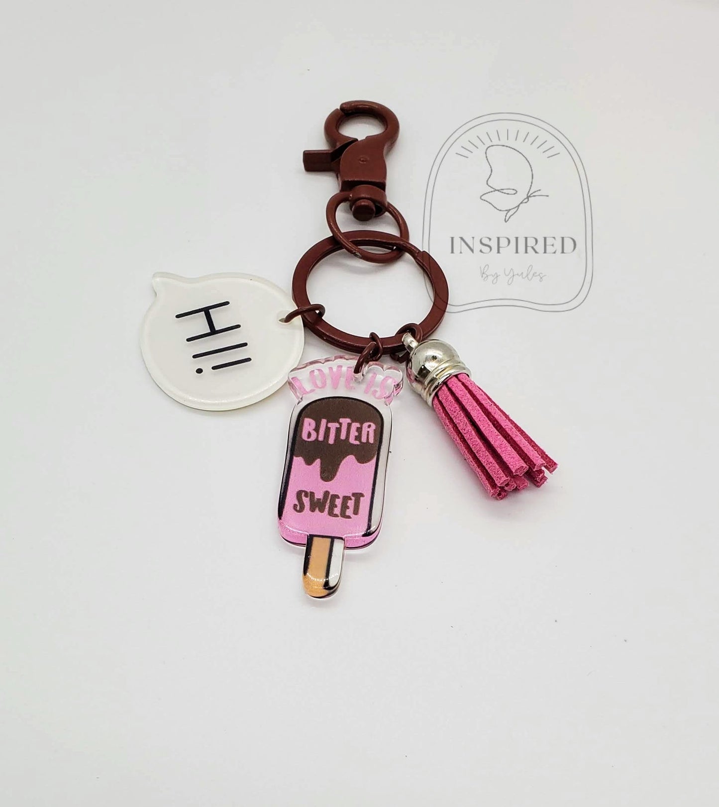 HI STRAWBERRY CHOCOLATE ICE CREAM KEYCHAIN