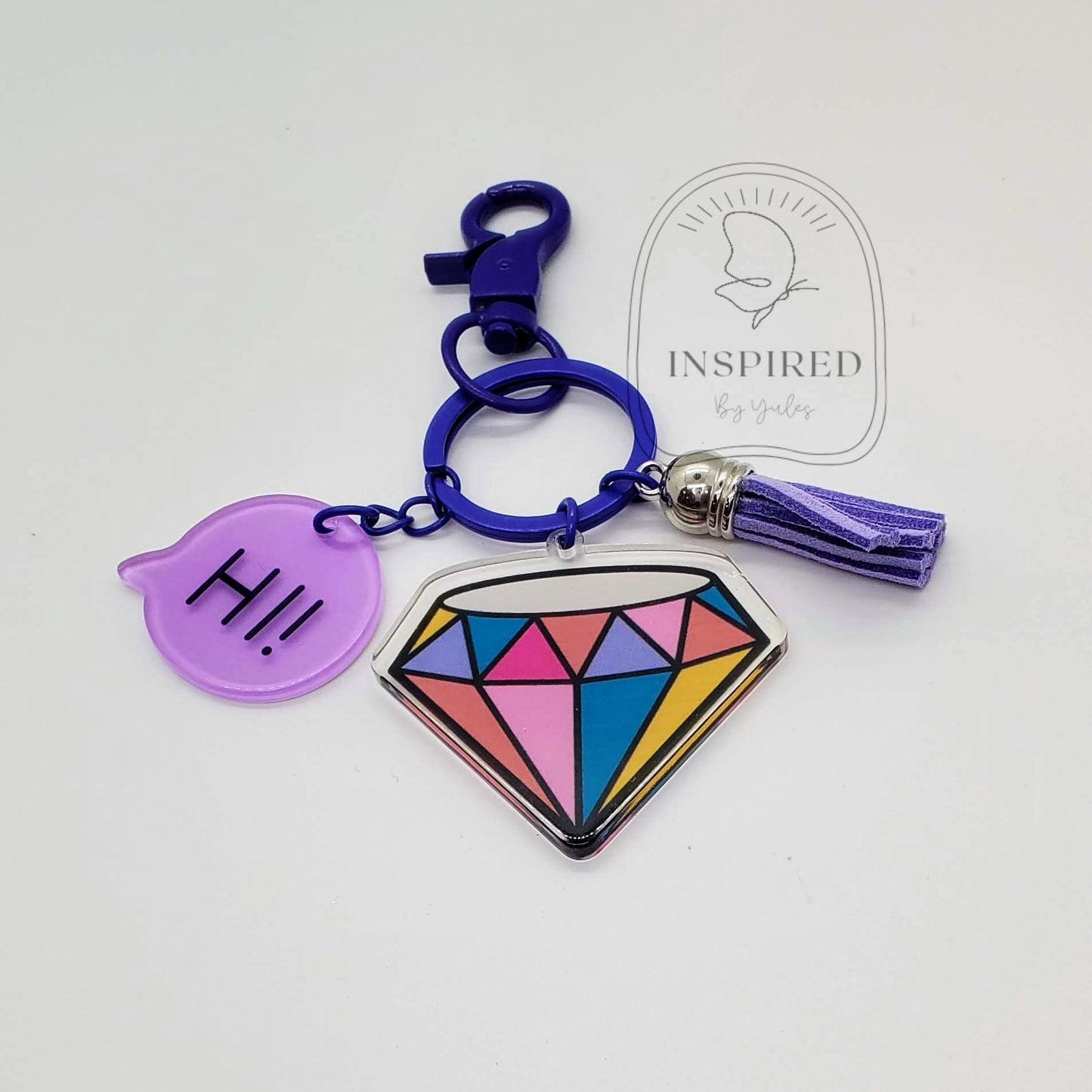 PURPLE DIAMOND KEYCHAIN