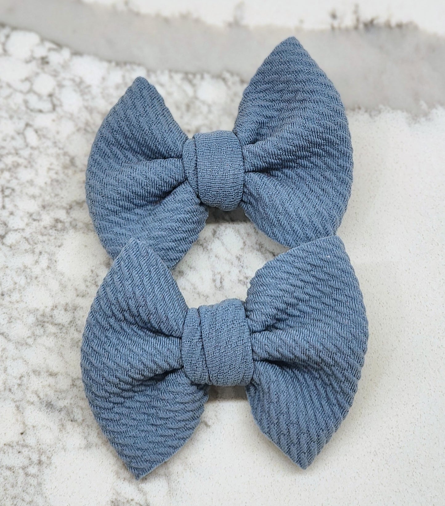 Electric Blue- Bullet Fabric Mini Bow Set
