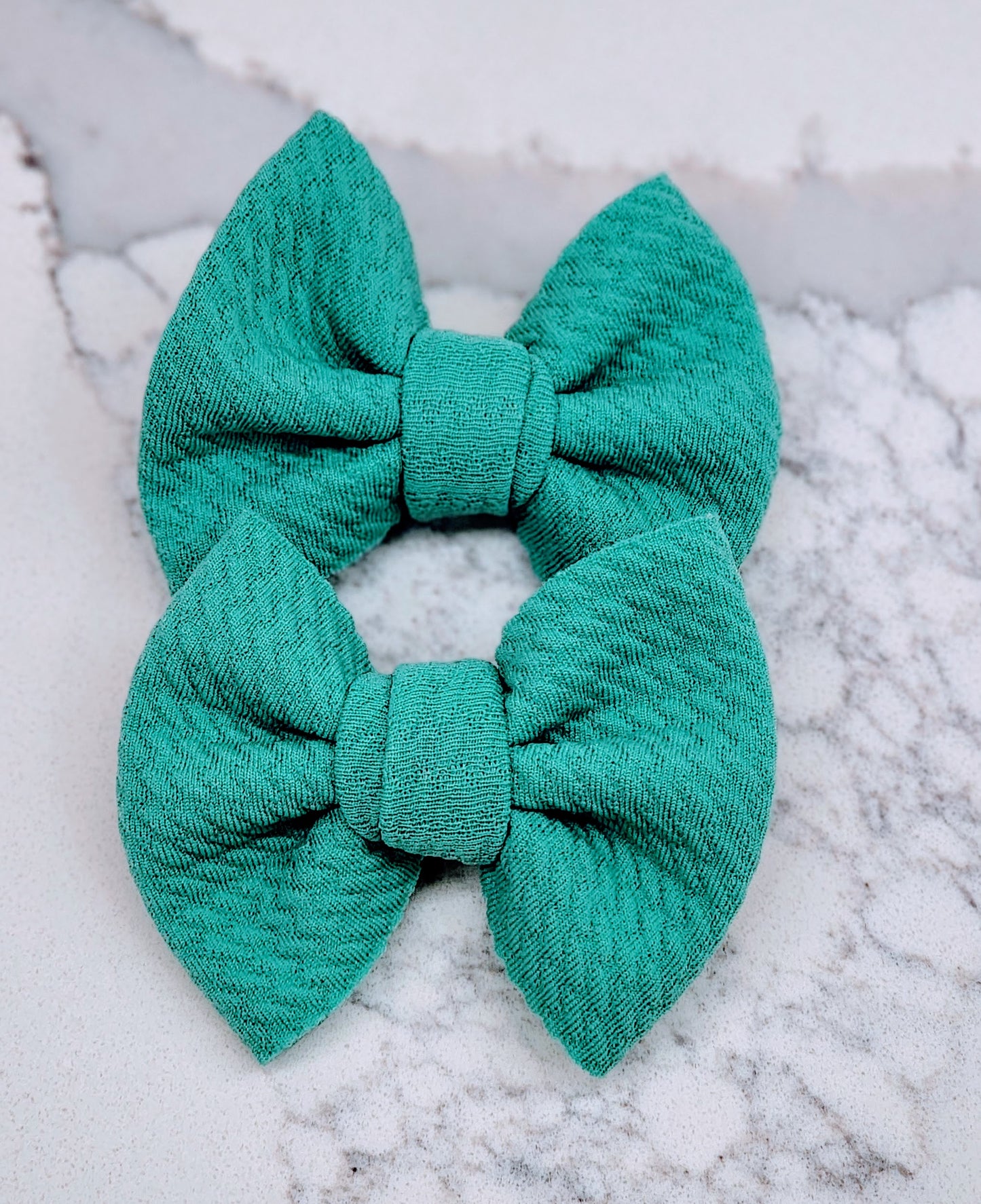 Elsa Deep Teal- Bullet Fabric Mini Bow Set