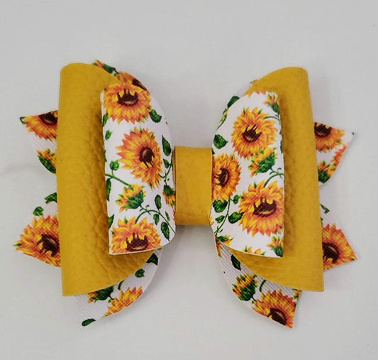 4" Sunflower Hair Bow
