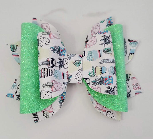 4" Cactus Plant Hair Bow