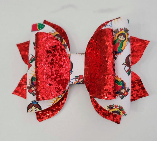 4" Virgen De Guadalupe Hair Bow