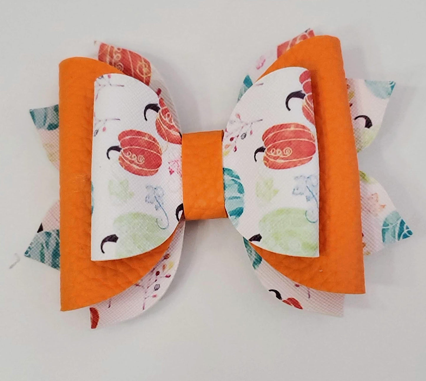 Mixed Colored Pumpkins 4" Hair Bow