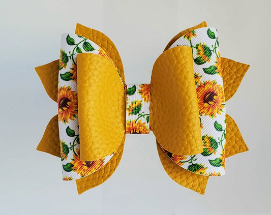 4" Sunflower Hair Bow