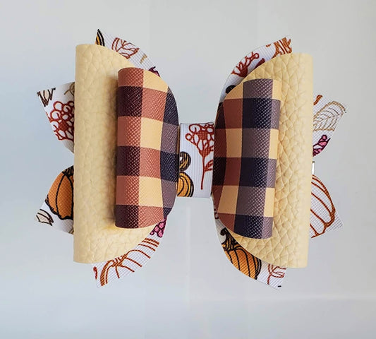 Fall Plaid 4"  Hair Bow