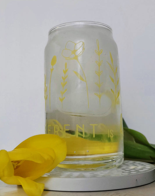 Different Is Beautiful Beer Can Color Changing Glass 16OZ (Yellow-Cold)