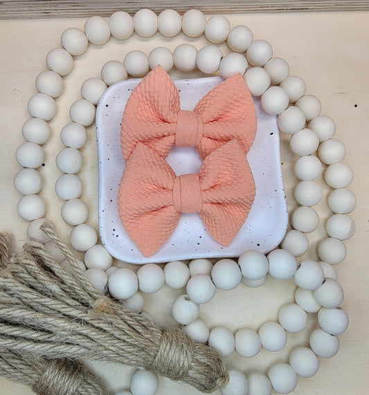 PEACH-Bullet Fabric Mini Bow Set