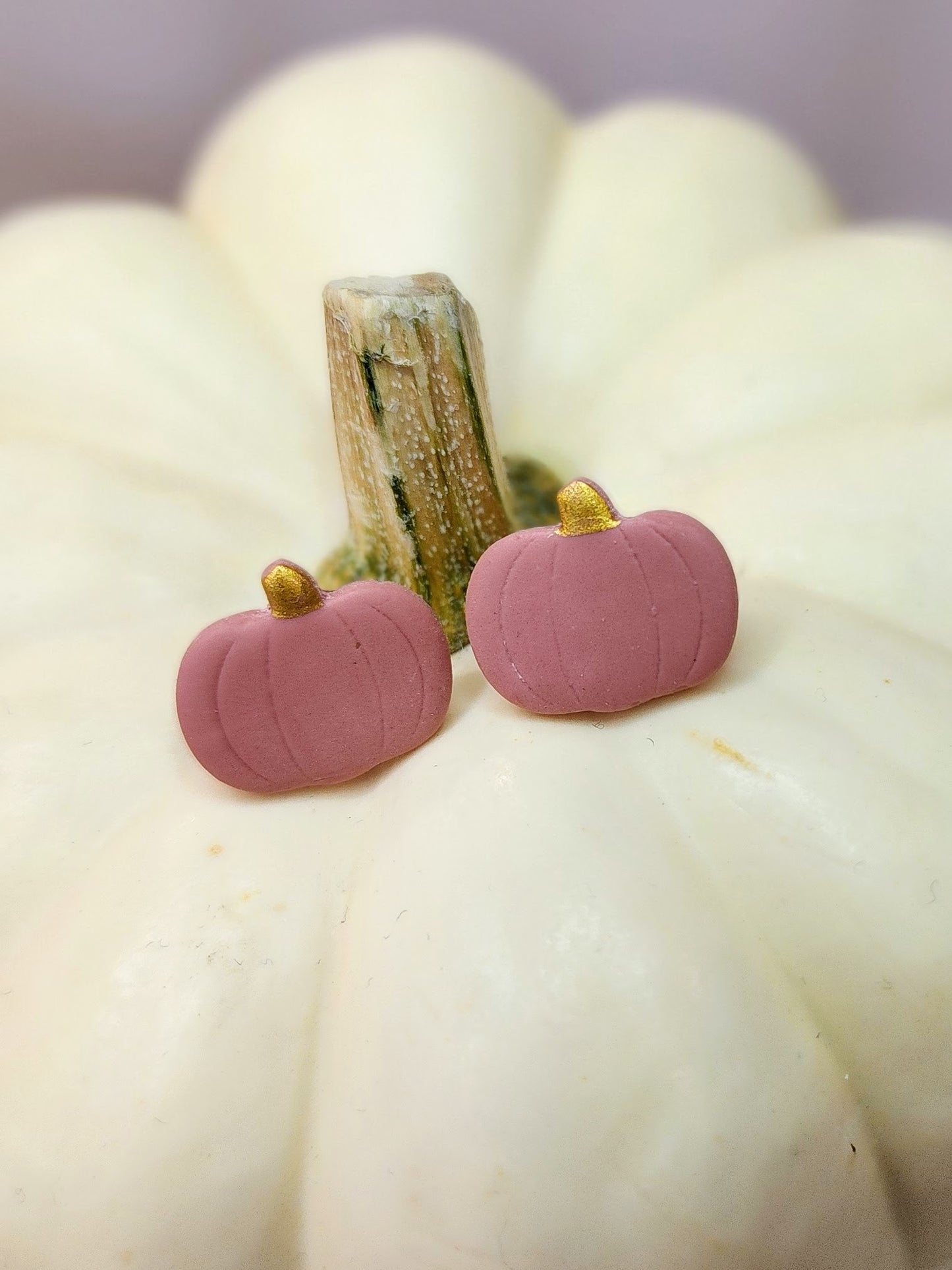 Handmade Clay Pumpkin Earrings