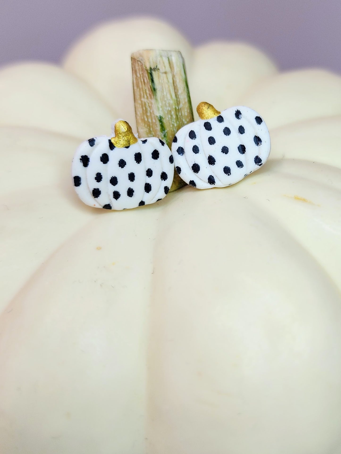 Handmade Clay Pumpkin Earrings