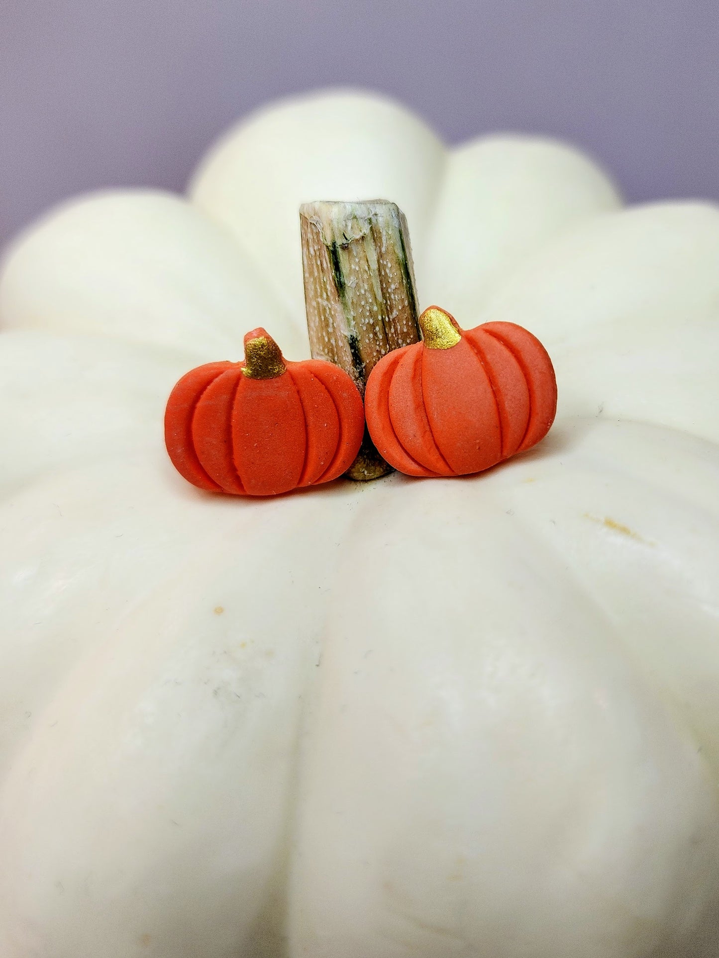 Handmade Clay Pumpkin Earrings