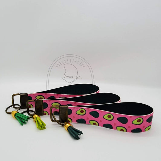 PINK AVOCADOS VEGAN LEATHER WRISTLET KEY FOB