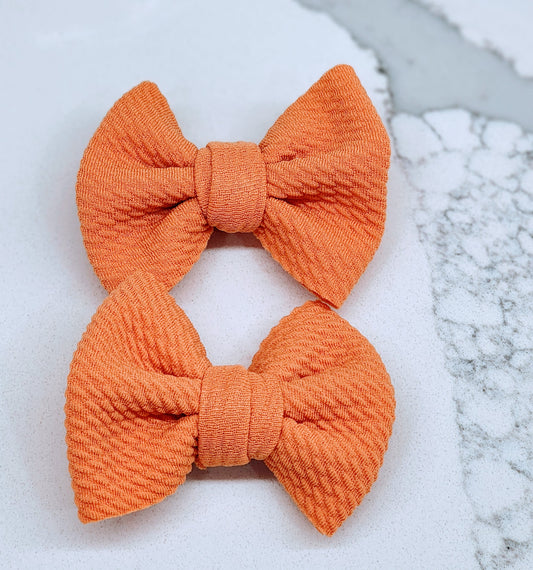 Basic Orange-Bullet Fabric Mini Bow Set