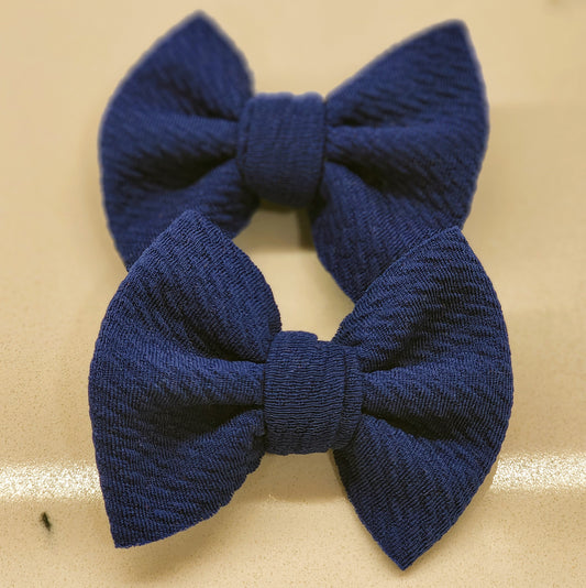 Cobalt #1- Bullet Fabric Mini Bow Set