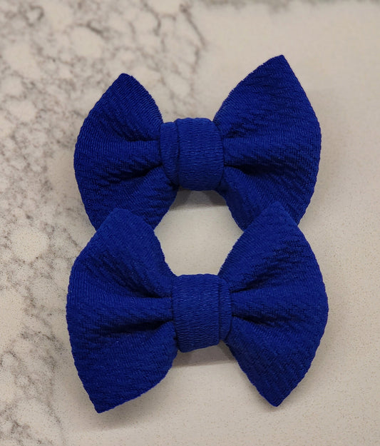 Cobalt #1- Bullet Fabric Mini Bow Set