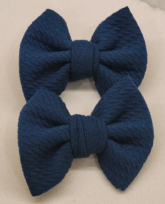 DARK TEAL- Bullet Fabric Mini Bow Set