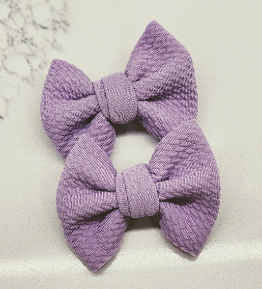 Deep Lilac- Bullet Fabric Mini Bow Set
