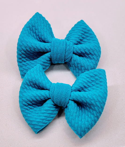 Electric Blue- Bullet Fabric Mini Bow Set