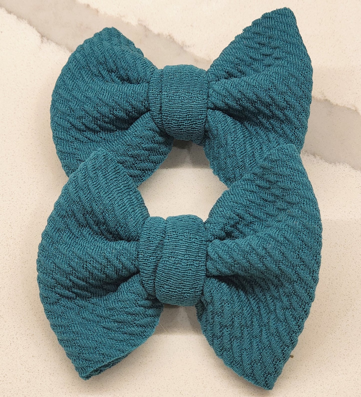 Elsa Deep Teal- Bullet Fabric Mini Bow Set
