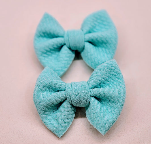 Elsa Deep Teal- Bullet Fabric Mini Bow Set