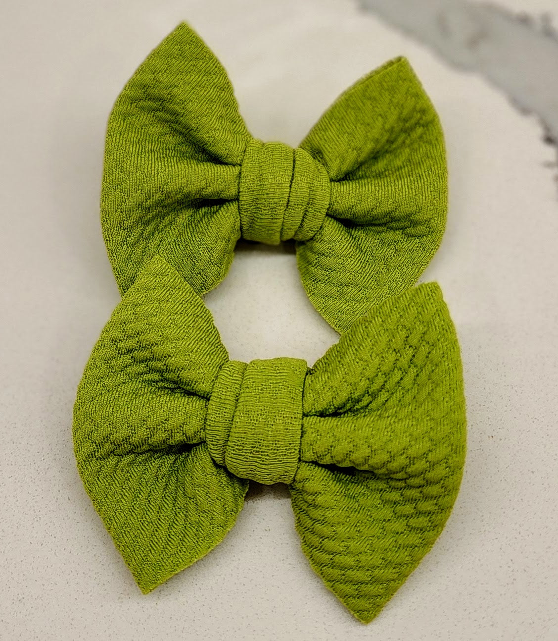 Green- Bullet Fabric Mini Bow Set