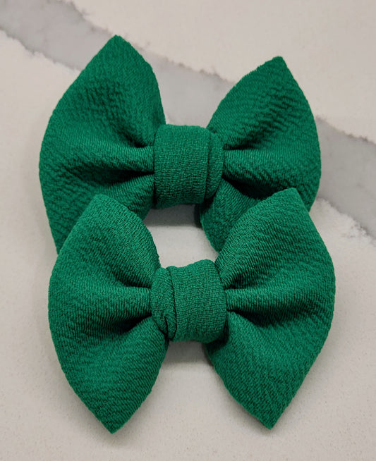 Green- Bullet Fabric Mini Bow Set